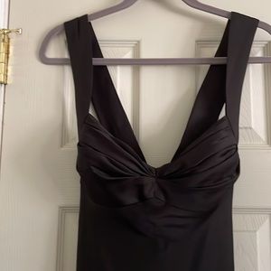 Black satin gown